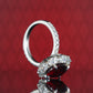 Promotional design Micro-setting Ruby color Lab created stones Diana ring, sterling silver.  (5 carat)