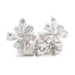 Promotional design Micro-setting Sakura pink diamond color lab created stones romantic ear studs, sterling silver