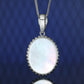 Micro-setting lab created stones white shell Retro necklace, sterling silver