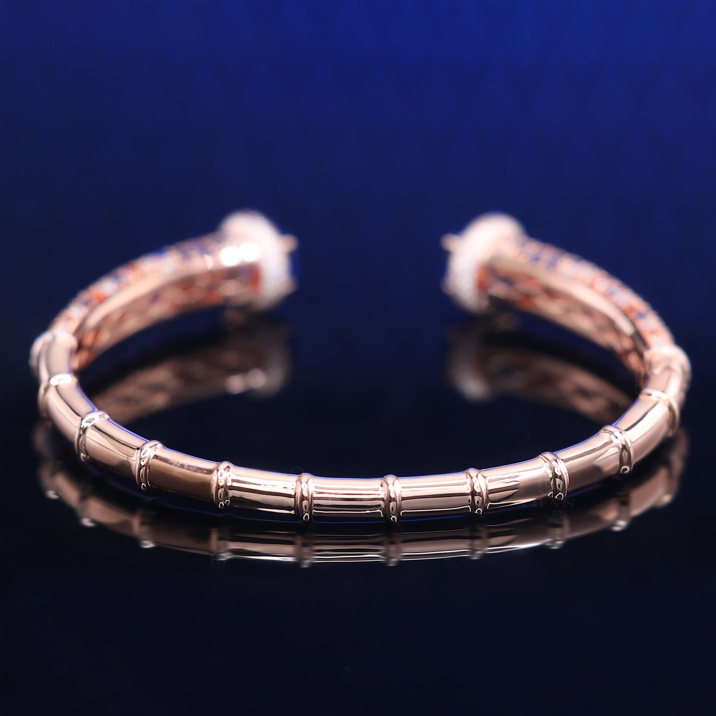 Limited edition Micro-setting Colorful Lab created stones Retro style bangle, sterling silver