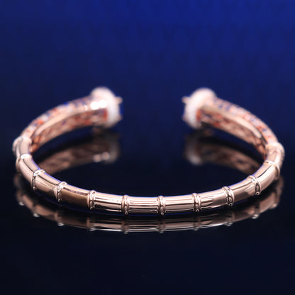 Limited edition Micro-setting Colorful Lab created stones Retro style bangle, sterling silver