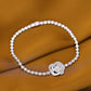 Promotional design Micro-setting Camellia Bubble chain bracelet, sterling silver