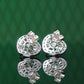 Boucles d'oreilles Heartache en pierres de laboratoire couleur vert pomme micro-serties, argent 925/1000e.