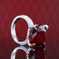 Micro-setting Ruby color Lab created stones Athens ring, sterling silver