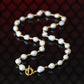Ancient coins selection Multipurpose Baroque pearls necklace, sterling silver