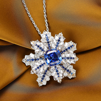 Micro-set Sapphire color Lab a créé des pierres 3 façons d'utiliser Snow Ring, argent sterling