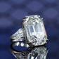 Micro-setting Emerald cut Lab created stones Dream of stars ring sterling silver. (50 carat)