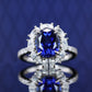 Promotional design Micro-setting sapphire color Lab created stones Diana ring, sterling silver