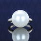 White Shell pearl classic ring, sterling silver