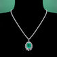 Micro-setting Emerald color Lab created stones fully studded tennis chain necklace, sterling silver