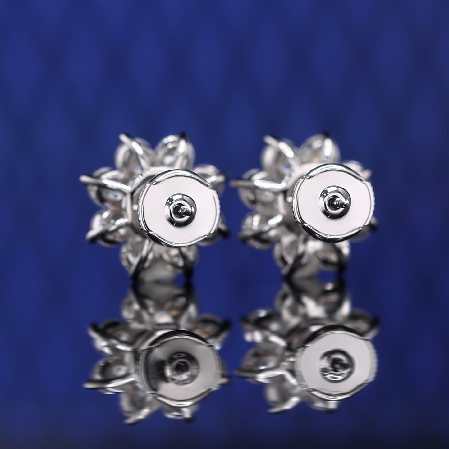 Pierres de création rondes taillées en brillant micro-serties Boucles d'oreilles Tournesol, argent sterling.