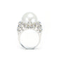 Micro-set Lab a créé des pierres White Shell Pearl Ring, argent sterling