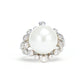 Micro-Fassung im Labor erstellte Steine ​​White Shell Pearl Ring，Sterlingsilber