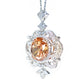 Micro-setting Sunset color Lab created stones The phantom of the orange necklace, sterling silver