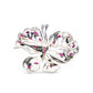 Micro-setting Fancy Ruby color Lab created stones butterfly brooch, sterling silver