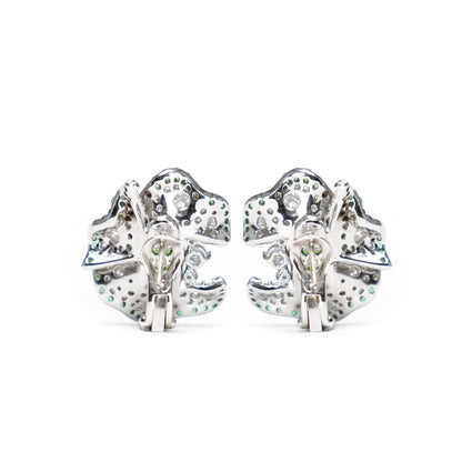 Micro-set Tsavorite color Lab a créé des boucles d'oreilles clip fantaisie carrées roses