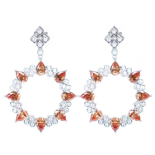 Micro-setting Fanta color The early morning earrings, sterling silver