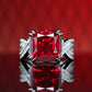 Micro-setting Ruby color Time goes by ring, sterling silver