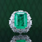 Special offer Micro-setting Emerald color Lab created stones green garden ring, sterling silver