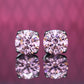 Micro-setting Pink diamond color Lab created stones bubble ear studs, sterling silver.