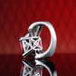 Rubinroter Ring mit Mikrofassung Time goes by Ring, Sterlingsilber