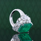 Special offer Micro-setting Emerald color Lab created stones green garden ring, sterling silver