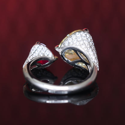 Im Mikrofassungslabor hergestellte Steine ​​Teleästhesiering, Sterlingsilber. US-Größe: 4-5-6-7-8-9-10