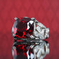 Promotion design Micro-setting Ruby color Square shape Lab created stones Birds paying homage to the phoenix ring, sterling silver.  (9.55 carat)