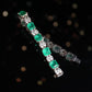 Micro-setting Square emerald color double Marquise cutting bracelet, sterling silver