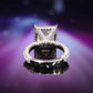 Promotion design Micro-setting Pink diamond color princess cut Lab created stones fancy ring, sterling silver